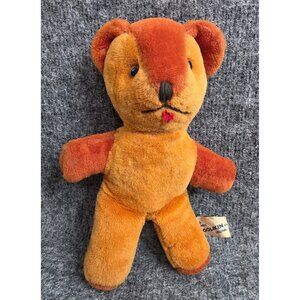 Vtg Woolikin Plush Bear Orange Rust Wool Stuffed Animal Toy Made In Japan